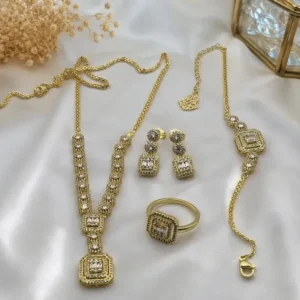 طقم دياموندا مطلي ذهب - vibabijoux.ma